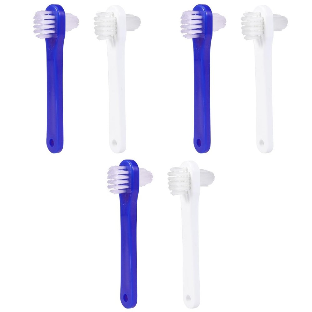 HOMSFOU 6pcs Denture Brush Dual Toothbrushes Denture Cleaning Brush False Cleaning Tools