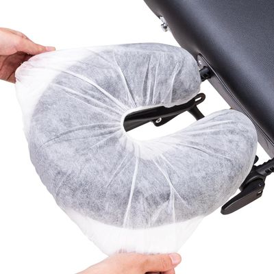 100PCS Disposable Elasticised & Fitted Face Cradle Covers, Non-woven Ultra Soft Massage Face Covers Headrest Covers for Massage Tables, Massage Chairs, Universal Size Beauty Salon SPA Face Rest Covers