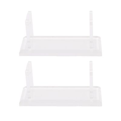 Fafeicy Acrylic Shaving Stand Holder Desktop Organizer with Groove Design for Shaving Pens Toothbrushes Sturdy Practical Bathroom Storage 4x1.5x1.7in (Transparent)