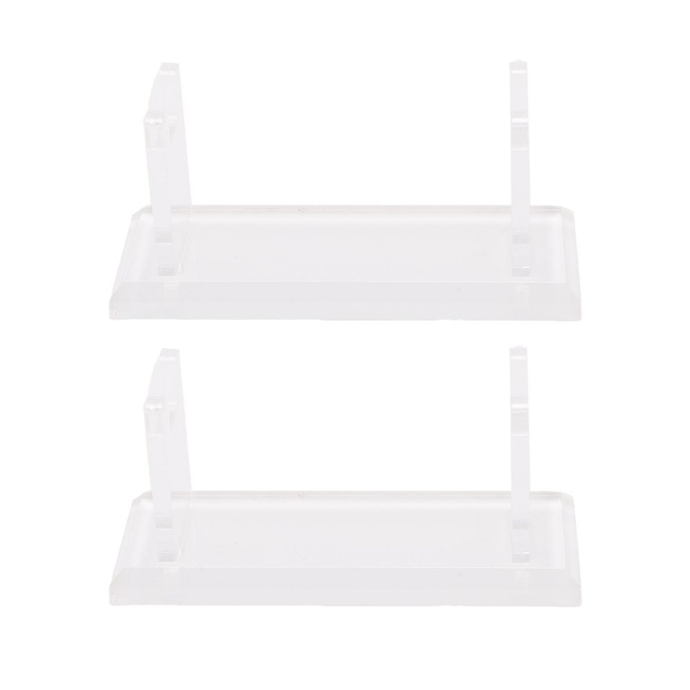 Fafeicy Acrylic Shaving Stand Holder Desktop Organizer with Groove Design for Shaving Pens Toothbrushes Sturdy Practical Bathroom Storage 4x1.5x1.7in (Transparent)