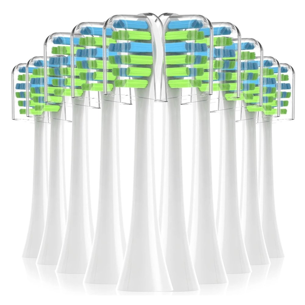 10PCS Replacement Toothbrush Heads for 7am2m AM101/AM105 Sonic Electric Vacuum Soft,Compatible Dupont Bristle Nozzles(10PCS White)