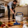 Spin Mop - Separate Dirty Water Non-Slip Grip - Floor Cleaning Mop and Bucket System | for Kitchen Living Room Bedroom Dining Room Apartment Basement view 3