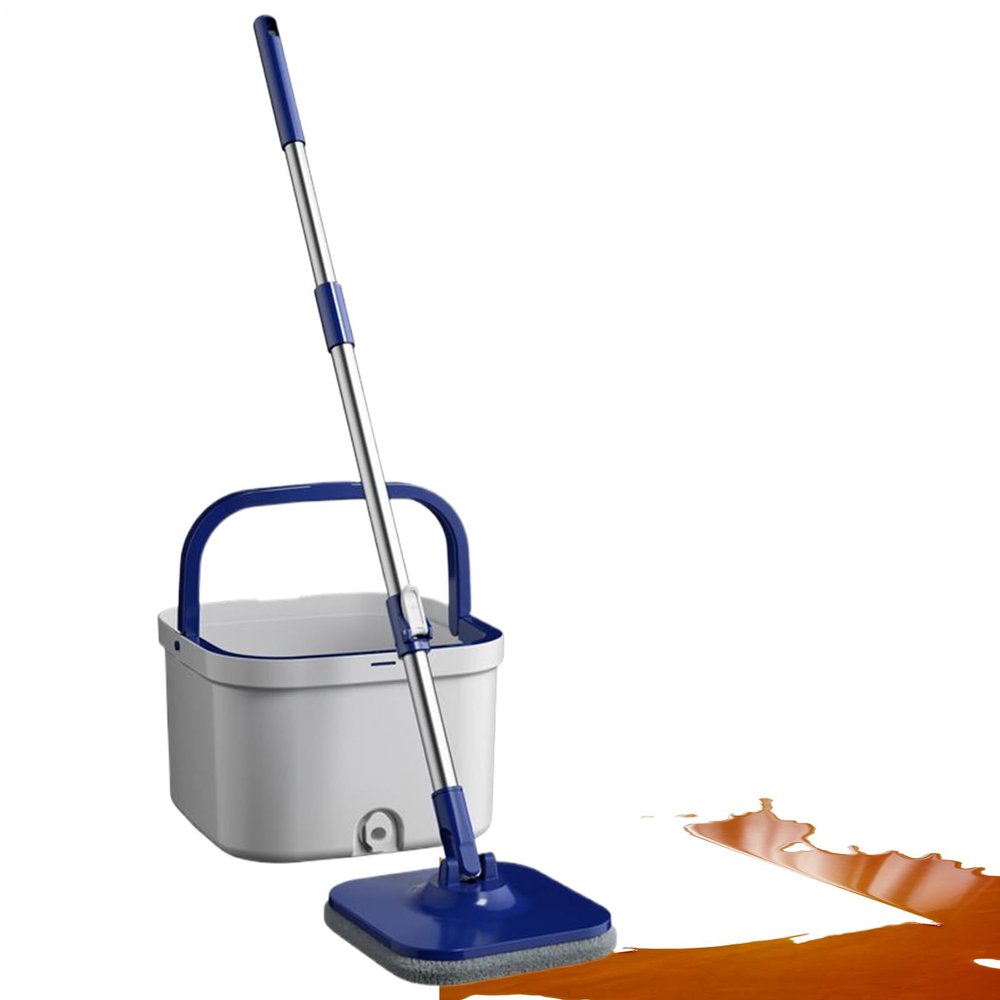 Spin Mop and Bucket Rotating Separate Dirty Water