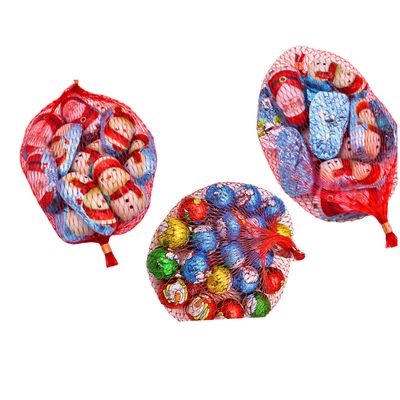 Chocolate Santa, Christmas Chocolate Snow Men And Balls In Nets - Individually Foiled Milk Choc Gift Pack - Novelty Stocking Fillers Kids Men Women - Secret Santa Gift - Pack Of 3 x 100g Each