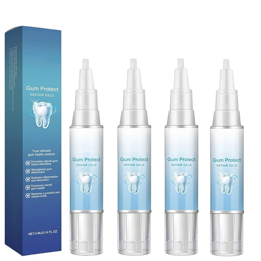 4Pcs Gums Repair Gel, 2025 Teeth Repair Gel, Natural Toothpaste Treatment Protect Gums & Oral Care, Deeply Cleaning RevitalizesGums, 4ml