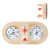 Alanmoship Elegant Wooden Sauna Thermometer And Hygrometer With 15-Minute Sand Timer, Pine Wood Construction, Glass Lens, Large Easy-to-Read Display For Sauna Rooms, Bathrooms(Red) view 1