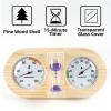 Alanmoship Elegant Wooden Sauna Thermometer And Hygrometer With 15-Minute Sand Timer, Pine Wood Construction, Glass Lens, Large Easy-to-Read Display For Sauna Rooms, Bathrooms(Red) view 4