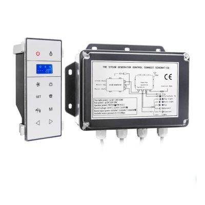 CSDASW 3KW Wall Mounted Mini Steam Sauna Machine, Shower Steam Bath Accessories Kits With Phone Sauna Controller LCD Display(VS-9007W-3KW-1-BP)
