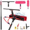 Water-Fed Window Cleaning Kit: 3.6-10.8m Telescoping Pole, Cobweb Duster, Squeegee, Soap Dispenser & 55cm Brush - Ideal for Solar Panels, Roofs & Cars view 1