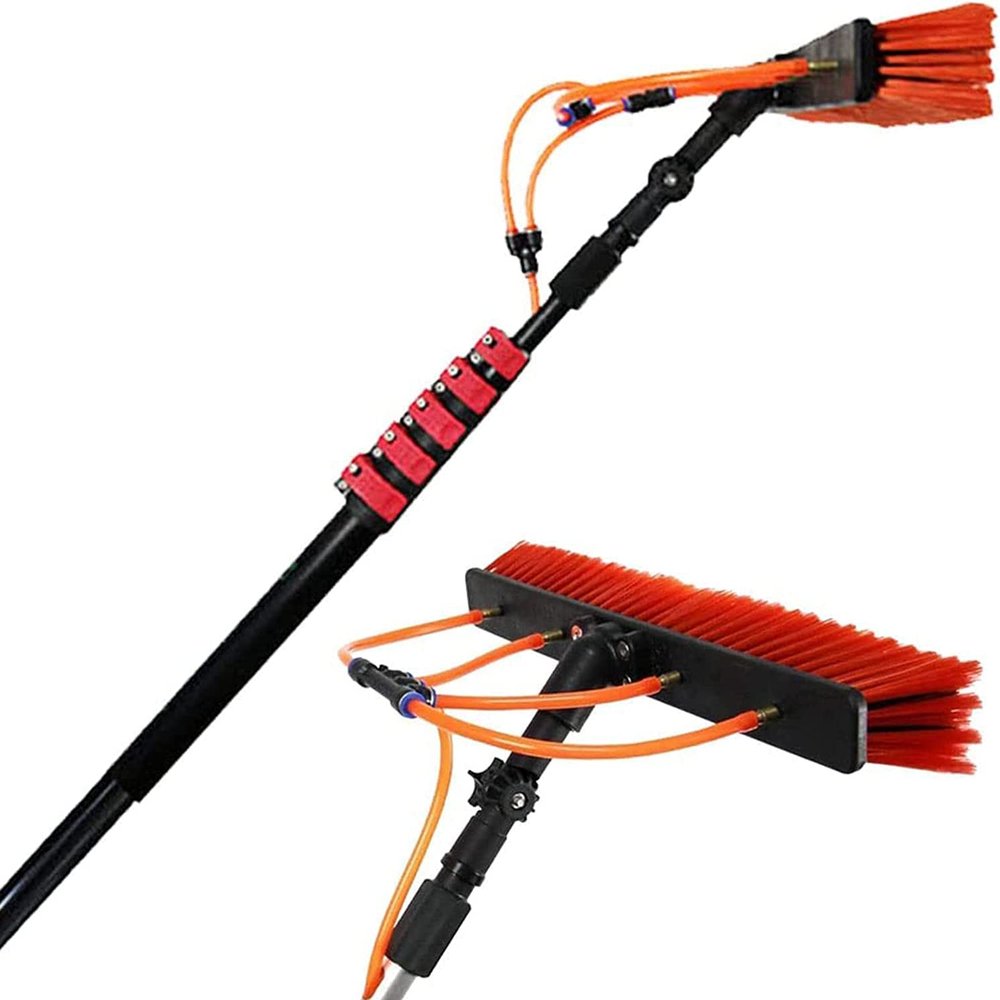 12FT Water Fed Pole Kit for Window Cleaning, Extendable Telescopic Brush for Outdoor Use, Ideal for Conservatory Roofs & Solar Panel Cleaning, Efficient & Easy to Use