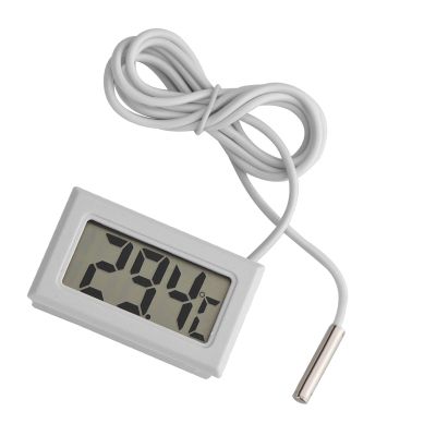 Hamwesh Mini LED Digital Thermometer for Water Cooling Poultry Aquarium, Highquality LCD Thermometer with Long Sensor Probe LR44 Batteries
