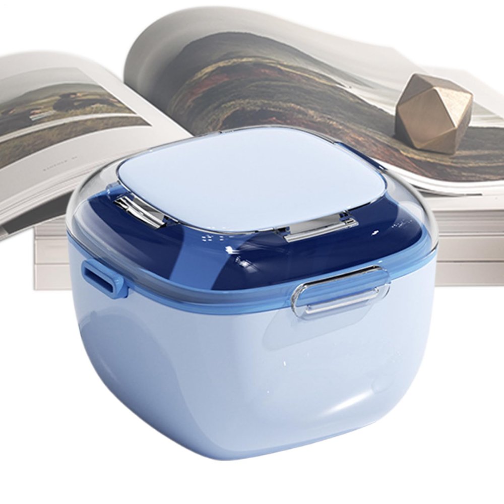 Denture Cleaning Cup with Strainer - Retainer Holder Case, Secure Lid & Dustproof Design for Dry Storage | Portable Bath Cup for Aligners, Mouthguards, Travel, Home & Work