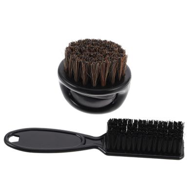 ABOOFAN Professional Men's Barber Neck Duster and Soft Bristle Knuckle Beard Brush Set for Scalp Cleaning Hair Removal and Gentle Facial Hair Grooming
