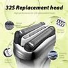 2 Pack 32S Replacement Shaver Heads Compatible with Braun Series3 - Fits 3040s/3010s/310s/3000s/3050cc/3080s/390cc | Silver |Stainless Steel Reciprocating Blades| Easy Snap-On view 2
