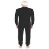 YiZYiF Men's Long Sleeve Back Zip Rompers Incontinence Care Special Needs Anti-Strip Adaptive Jumpsuit Black M view 2