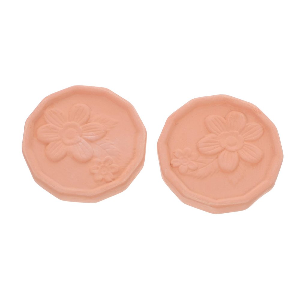 Levemolo 2pcs Terracotta Brown Sugar Keeper Reusable Red Clay Moisture Control Discs for Food Storage Containers Natural Sugar Humidifier for Softening Cookies Marshmallows Dried Fruits