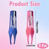 2-Pack LED Illuminated Tweezers, Premium Stainless Steel Slant Tip Facial Hair Remover with Light for Eyebrows & Eyelashes - Wide Grip Handle for Women & Men view 2