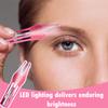2-Pack LED Illuminated Tweezers, Premium Stainless Steel Slant Tip Facial Hair Remover with Light for Eyebrows & Eyelashes - Wide Grip Handle for Women & Men view 4