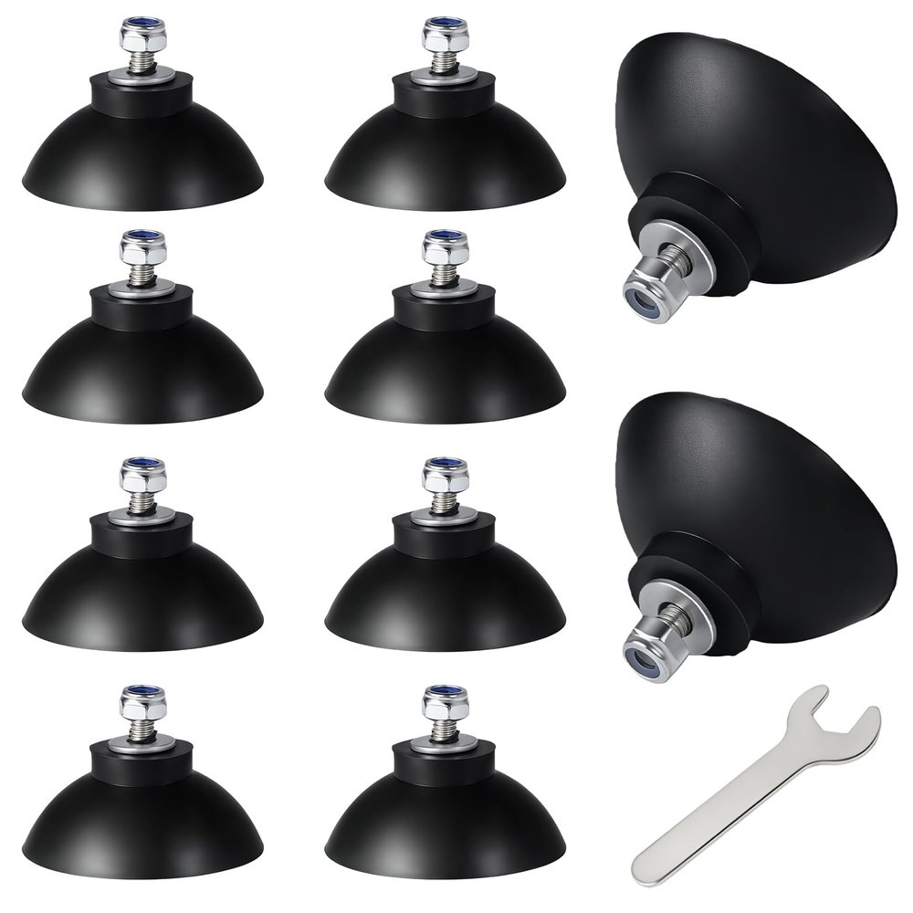 10-Pack Non-Slip Replacement Gripper Cups - Compatible with Arcmate EZ Reacher, Heavy Duty Rubber Tips with Locknuts & Washers for Outdoor