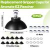 10-Pack Non-Slip Replacement Gripper Cups - Compatible with Arcmate EZ Reacher, Heavy Duty Rubber Tips with Locknuts & Washers for Outdoor view 2