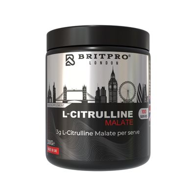 BRITPRO - Citrulline Malate, 300g - 2:1 Ratio L-Citrulline Malate - Muscle Pump, Endurance & Recovery Support - Boosts Blood Flow & Training Performance - Made in the UK
