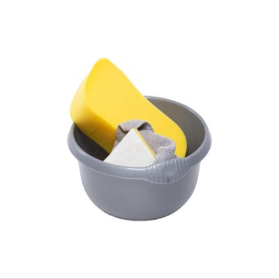 1 x Plastic 5L Litre Round Washing Up Bowl Sink Tidy Organizer 28 CM Multipurpose Basin Mixing Washing Up Bowl Cleaning Tub Ideal For Home Sinks Kitchen (Silver)