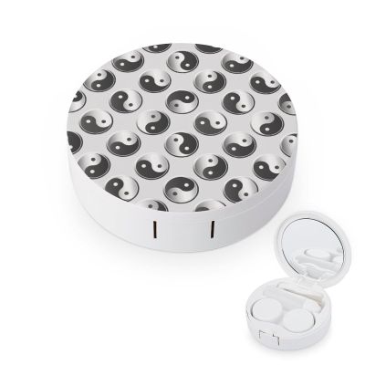 fkgvwo Contact Lens Case Black White Tai Chi Contact Lens Box Travel Kit Portable for Travel & Home