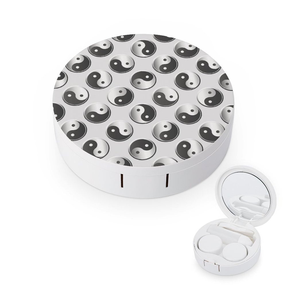 fkgvwo Contact Lens Case Black White Tai Chi Contact Lens Box Travel Kit Portable for Travel & Home