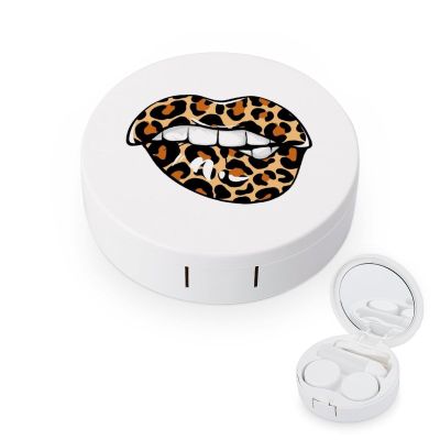 fkgvwo Contact Lens Container Leopard Mouth Travel Contact Lens Box with Mirror Tweezers Solution Bottle
