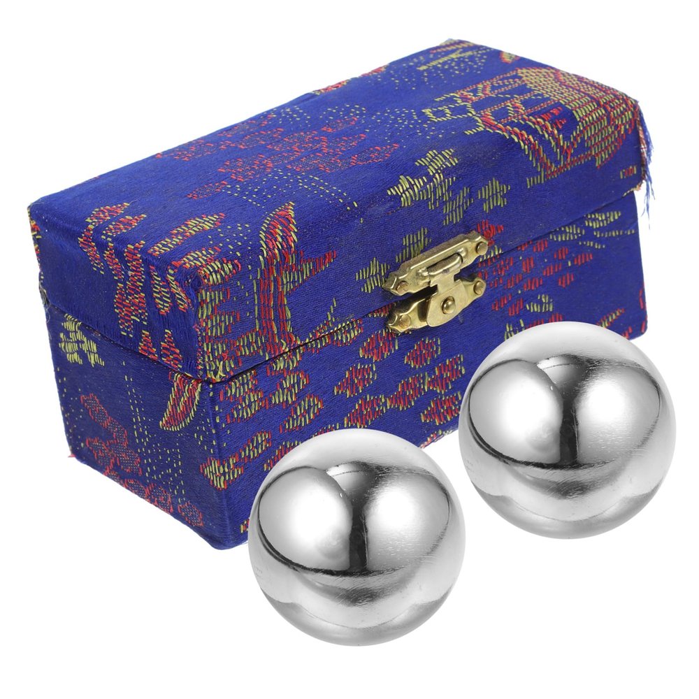 Abaodam Metal Hand Fitness Balls 50mm Set of 2 Hollow Baoding Massage Rolling Balls for Hand Exercise Stress Relief and Physical Therapy in Health Care