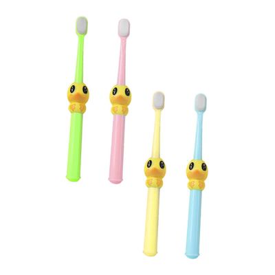 Abaodam 4pcs Cartoon Toothbrush for Ages Soft Bristle Teeth Cleaning Brushes with Adorable Gentle Oral Care for Young Yellow Pink Green Blue