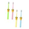 Abaodam 4pcs Cartoon Toothbrush for Ages Soft Bristle Teeth Cleaning Brushes with Adorable Gentle Oral Care for Young Yellow Pink Green Blue view 1