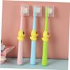 Abaodam 4pcs Cartoon Toothbrush for Ages Soft Bristle Teeth Cleaning Brushes with Adorable Gentle Oral Care for Young Yellow Pink Green Blue view 4