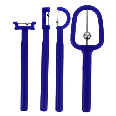 ADOCARN 4pcs Tongue Trainer Set for Adults Portable Oral Muscle Exerciser Speech Therapy Tool Blue U-Shaped Plastic Tongue Tip Trainer for Speech Clarity and Flexibility