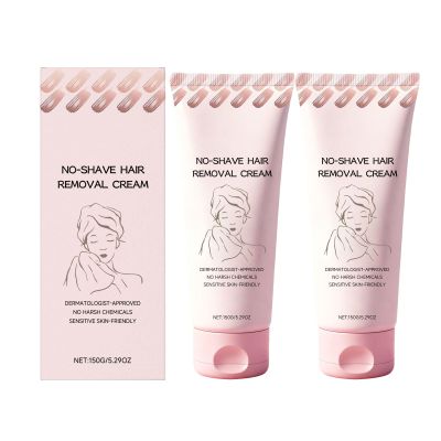 Bare Basics No Shave Hair Removal Cream,Depilatory Cream,Fast and Gentle, Moisturizes and Nurtures Skin, Leaving it Soft and Protected after Hair Removal, Suitable for All Types Sensitive Skin (2 pcs)