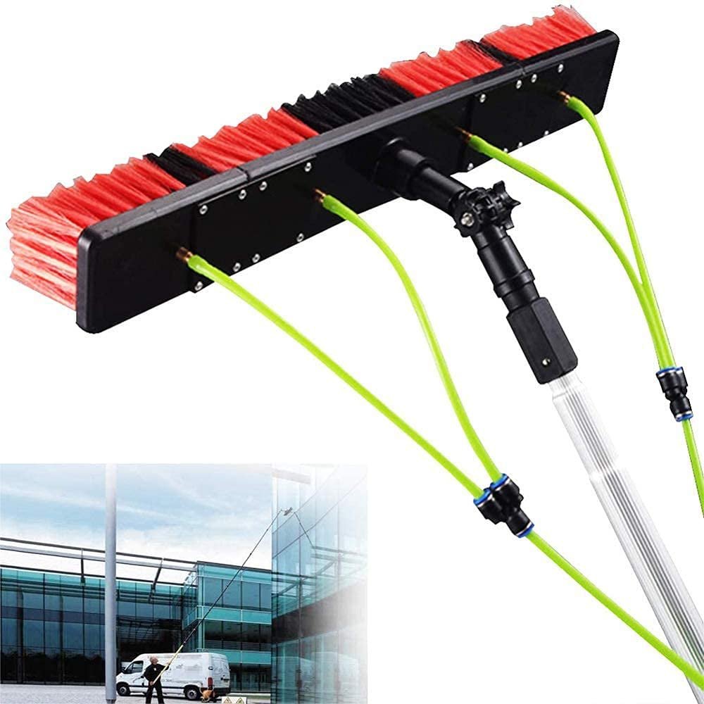 3-12M Window Cleaning Pole, Water Fed Telesbrush, Extendable Cleaner Conservatory Roof, Cleaning Photovoltaic and Solar Panels/12M Rod/30Cm Brush Head