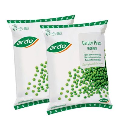 Ardo's Garden Peas Choice 1kg Fresh Frozen Sweet and Tender Whole Green Peas Perfect for Healthy Cooking Salads Soups Stir Fries and Side Dishes Pack of 2
