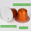 100pcs Disposable Fillable Empty Aluminum Foil Capsules Coffee Pods Set,Make Your Own Espresso Coffee Cups Pod & Seals Sticker Lids Kit Compatible for Nespresso OriginalLine Machine(100 Pods+100 Lids) view 4