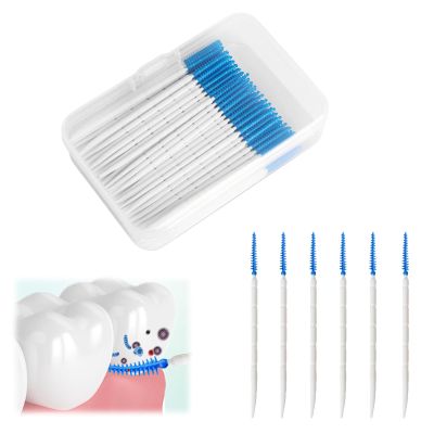 220 Pieces Interdental Brush,Silicone Dual-Use Dental Floss Sticks,Toothpicks Tooth Flossing Head Oral Dental Hygiene Brush,Teeth Cleaner Dental Floss Stick Tooth Cleaning Tool
