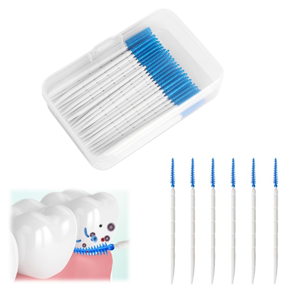 220 Pieces Interdental Brush,Silicone Dual-Use Dental Floss Sticks,Toothpicks Tooth Flossing Head Oral Dental Hygiene Brush,Teeth Cleaner Dental Floss Stick Tooth Cleaning Tool