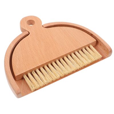 Baluue Small Dustpan and Brush Set for Indoor Cleaning with Lightweight Wood Material and Simple Design, for Home Desktop Cleaning and Car Interiors