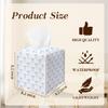 Blue Ribbon Bow Tissue Box Cover, Square Tissue Box Cover Leather Tissues Holder, Facial Paper Organizer Dispenser for Home Bathroom Office Bedroom Tabletop Decor -21 view 2