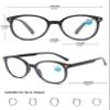 KOOSUFA Large Round Reading Glasses Blue Light Blocking Women Men Fashion Gradient Frame Spring Hinge Reader Eyeglasses Eyewear (1x Black-red, +3.5) view 2