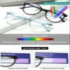 KOOSUFA Large Round Reading Glasses Blue Light Blocking Women Men Fashion Gradient Frame Spring Hinge Reader Eyeglasses Eyewear (1x Black-red, +3.5) view 3