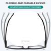 KOOSUFA Large Round Reading Glasses Blue Light Blocking Women Men Fashion Gradient Frame Spring Hinge Reader Eyeglasses Eyewear (1x Black-red, +3.5) view 4