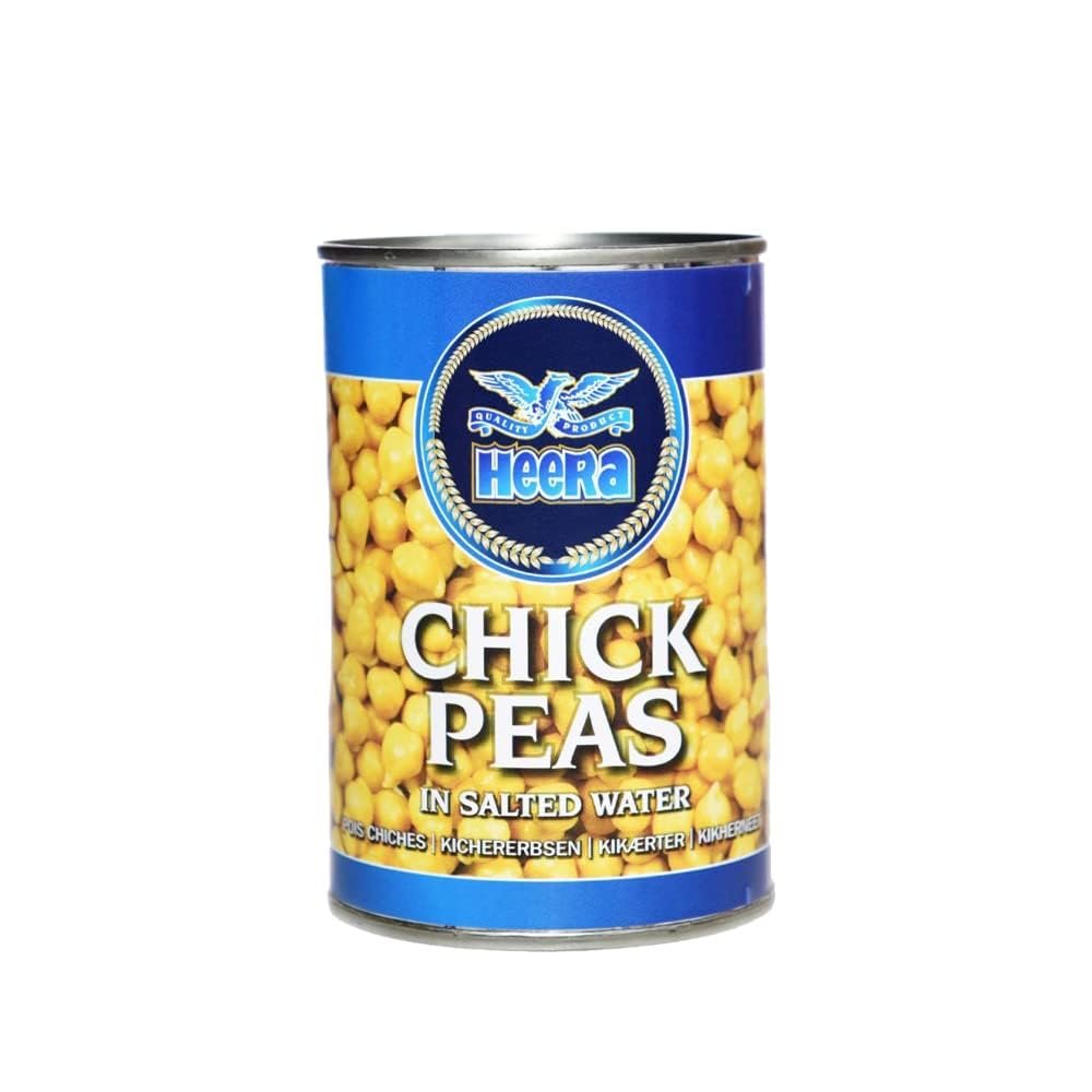 Heera Boiled Chickpeas 400G Chickpeas In Salted Water Product Of India Pack Of 1