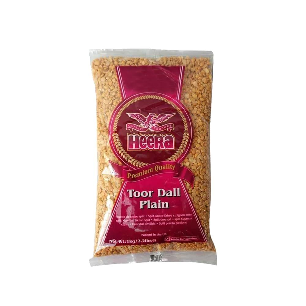 Heera Toor Dall 1KG Plain Dall Essential For Cooking, Split Pigeon Peas Product Of India Pack Of 1