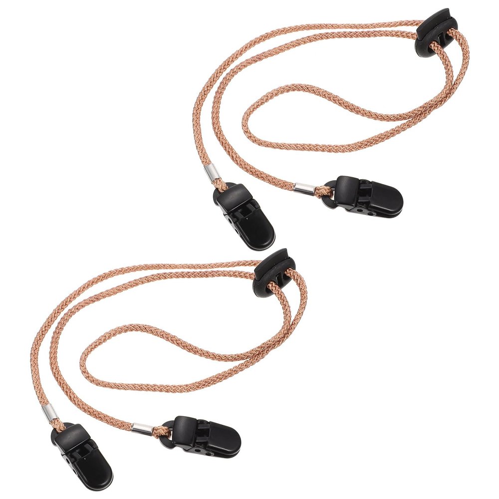 BIUDECO 2pcs Multi-Function Adjustable Hat Clips Strap Retainer for Outdoor Hats, Made of Polyester and Abs, Beige Colour with Stylish and Delicate Look for Secure Fit