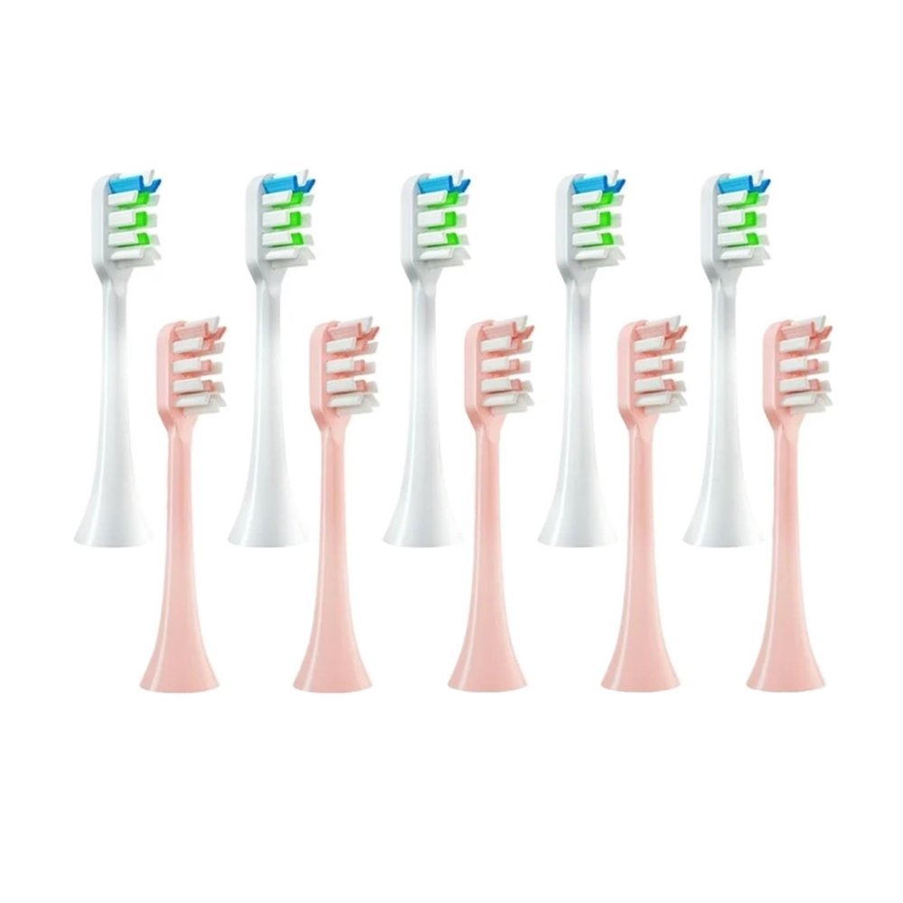 12pcs Brush Sonic Toothbrush Soft Bristle NozzlesCompatibility for X3/X3U/X5 Replacement Heads Clean Tooth(6White with 6Pink)
