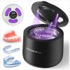 Ultrasonic Cleaning Device Tooth Splint with UV Sterilisation, 45 kHz High Frequency, 4 Modes UV Tooth Splint Cleaning, 200 ml Tooth Cleaning Container, Retainer, Night Splints, Aligner etc., Black view 1